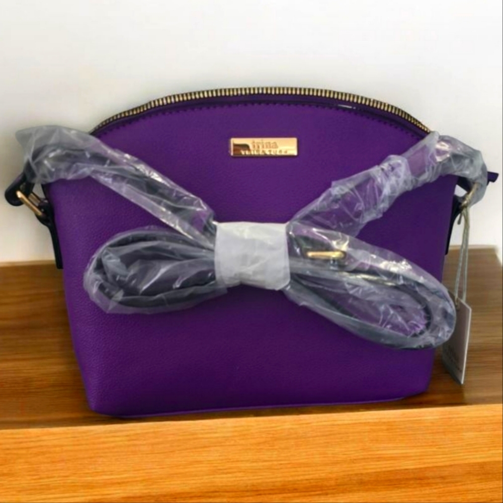 Trina Turk Purple Crossbody Bag with Gold Hardware